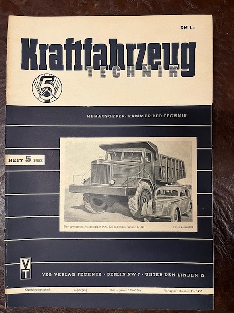 Zeitschriften Kraftfahrzeug Technik Jahrgang 1953