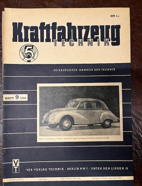 Zeitschriften Kraftfahrzeug Technik Jahrgang 1953