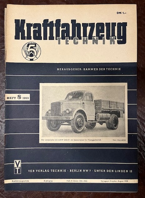 Zeitschriften Kraftfahrzeug Technik Jahrgang 1953