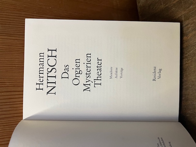 Das Orgien Mysterien Theater, Nitsch, Buch