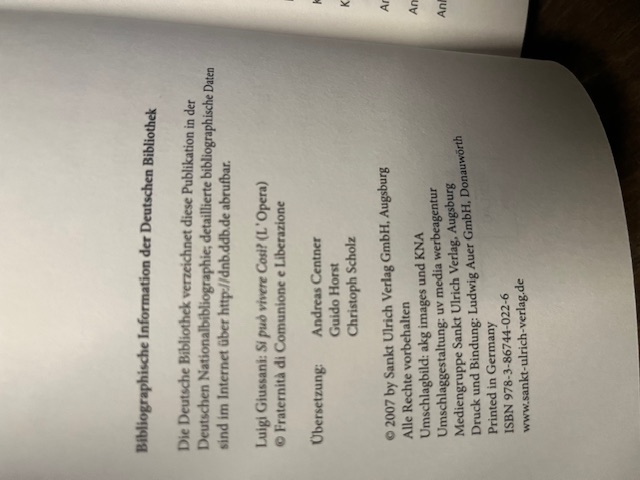 Kann man so leben?, Giussani