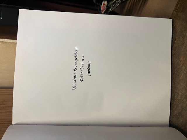 Oskar Seyffert zum Ged&auml;chtnis