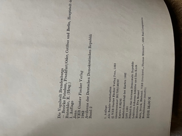 Die Vogelwelt Brandenburgs, Band 2