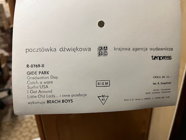 Maxi LP Beach Boys, Gide Park